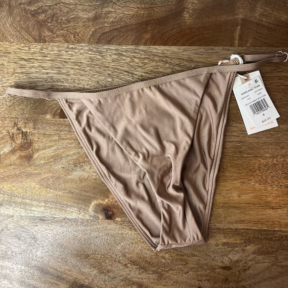 Good American adjustable swim bikini bottom in latte size Large